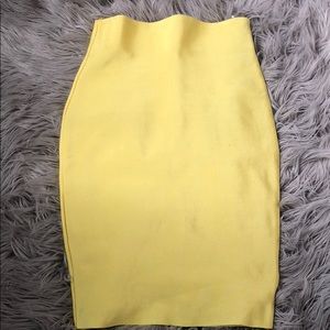 Yellow Bodycon Skirt